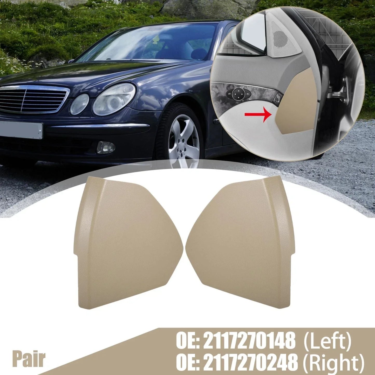 Front Door Cover Trim for Mercedes Benz E-Class (2003-2009)