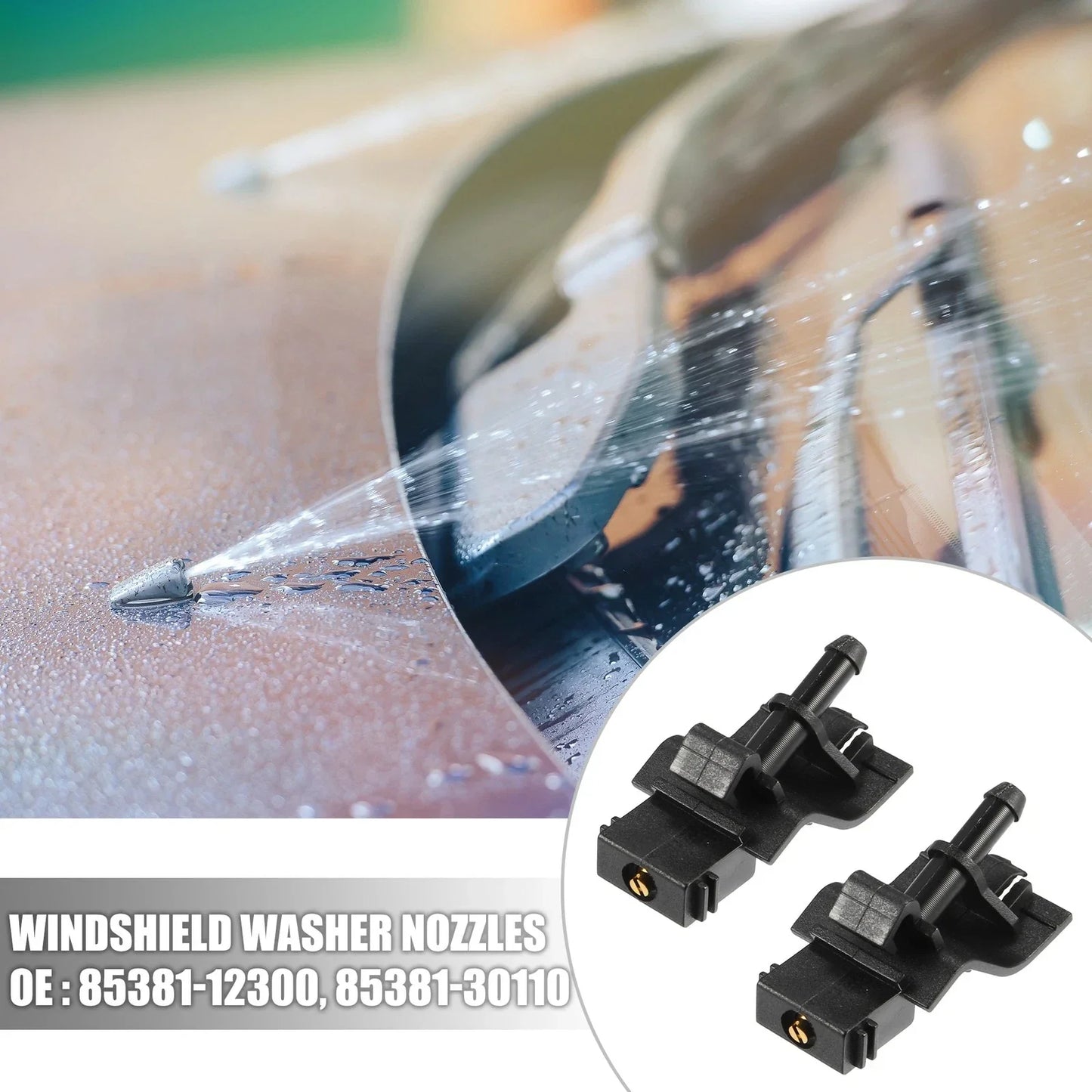 2 x Windshield Washer Nozzles Kit for Toyota Scion Lexus (2000-2023)