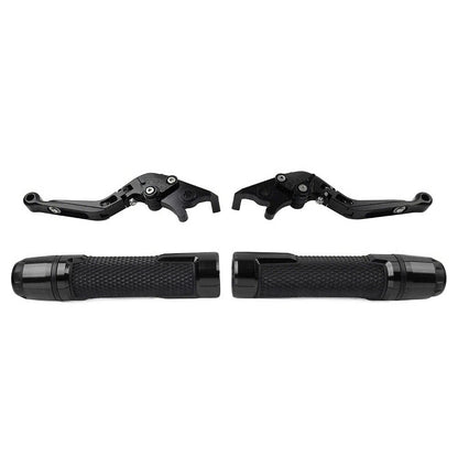 Black Extendable Brake Clutch Levers & Handlebar Grips for Daytona 675 R
