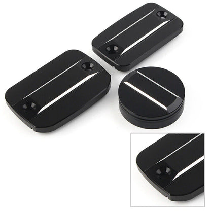 Black Front Brake Clutch Fluid Reservoir Cap & Rear Brake Cover for Scrambler 1100