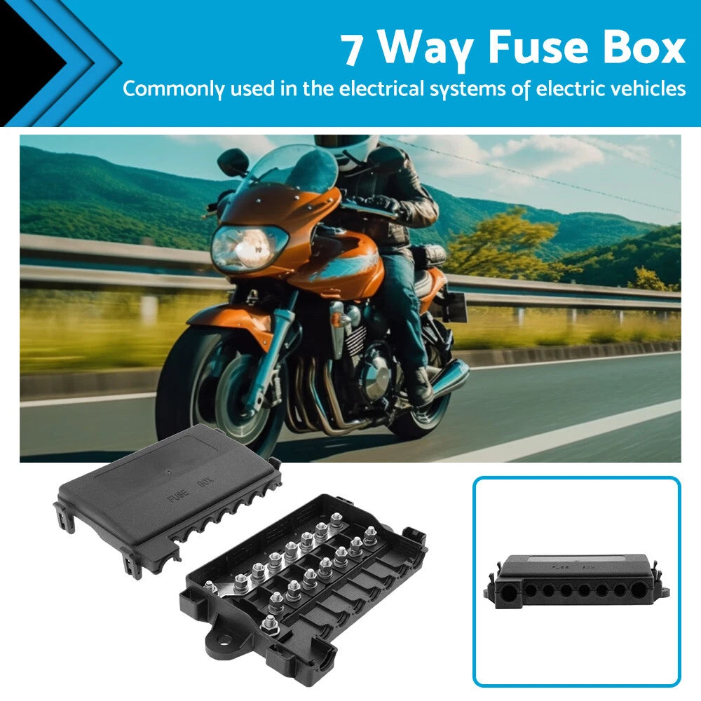 7 Way Multi Fuse Block Box Holder for Car Auto Battery (12-32V)