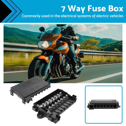7 Way Multi Fuse Block Box Holder for Car Auto Battery (12-32V)