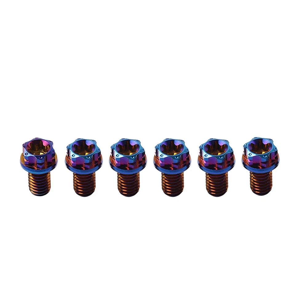 6pcs M8x10mm Titanium Torx Head Flange Bolts for Motorcycle Bike