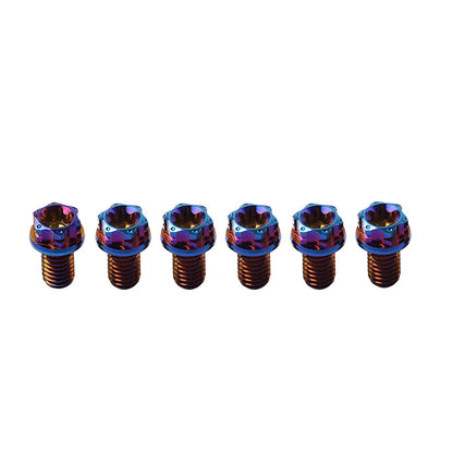 6pcs M8x10mm Titanium Torx Head Flange Bolts for Motorcycle Bike