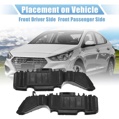 Front Bumper Bracket for Hyundai Accent (2012) - Plastic Black, 1 Pair