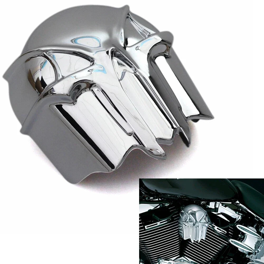 Chrome Skull Trumpet Horn Cover for Harley Dyna Softail Fat Boy (1992-2013)
