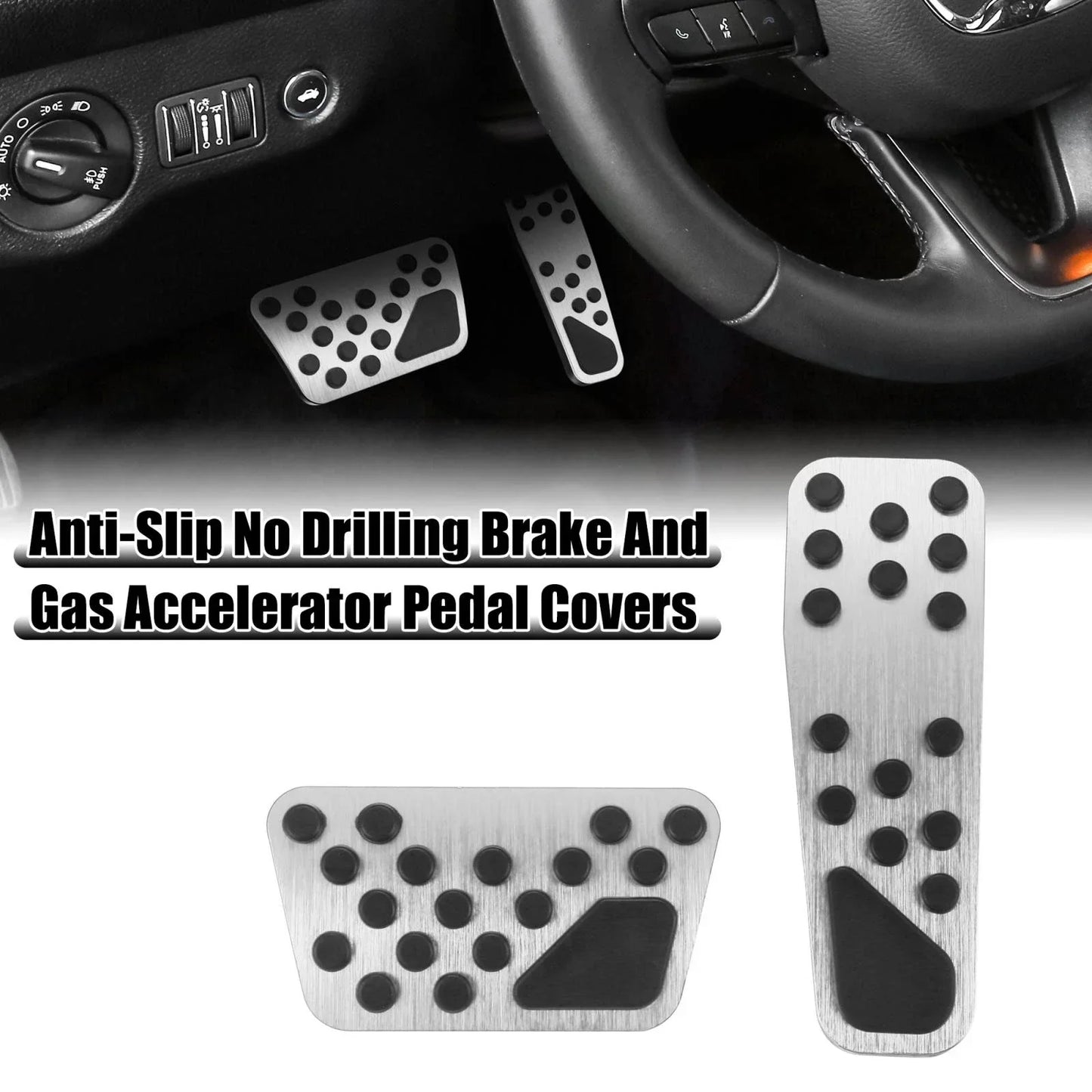 Brake & Gas Accelerator Pedal Covers Kit for Dodge Chrysler