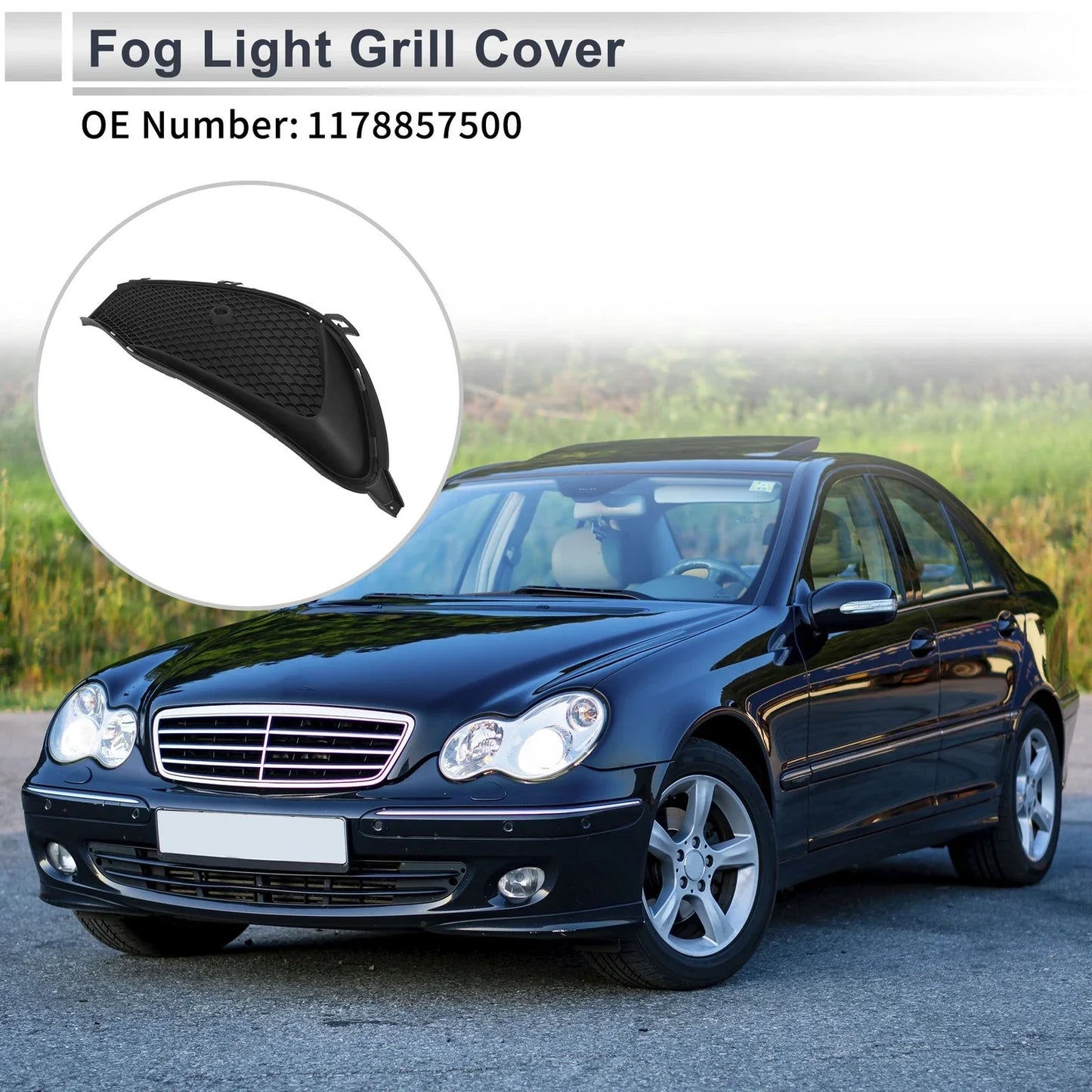 Front Left Fog Light Grill for Mercedes Benz W117 (2016-2019)
