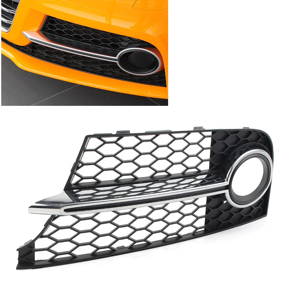 Front Bumper Honeycomb Mesh Fog Light Grille Cover for Audi TT MK2 (2006-2014)