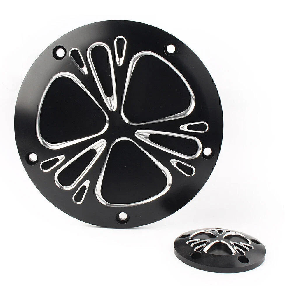 Black Clutch Timer & Point Covers for Harley Dyna, Softail, Sportster