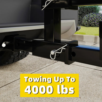 Dual 2in Trailer Hitch Receiver Rise-Drop Extender Adapter 4000LB Black