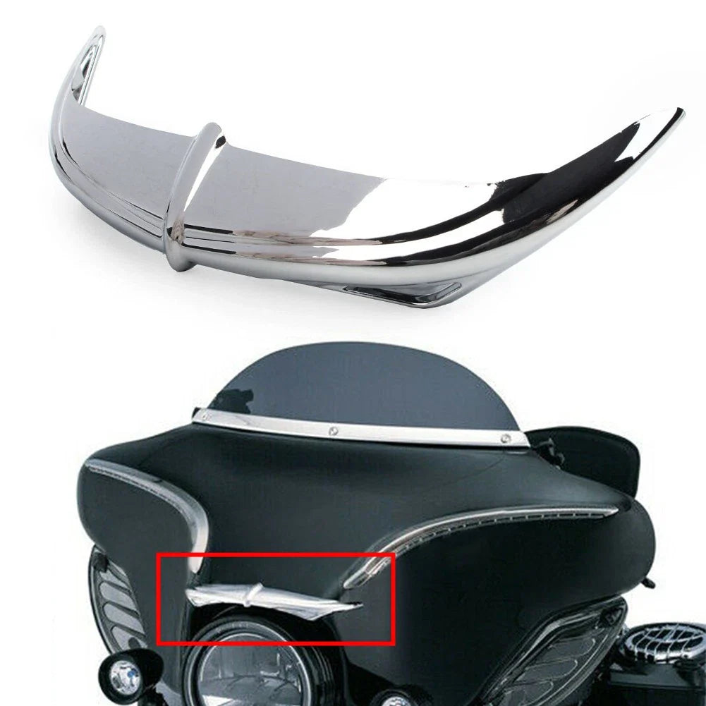 Chrome Batwing Fairing Brow Accent for Harley Touring FLHX (1996-2013)
