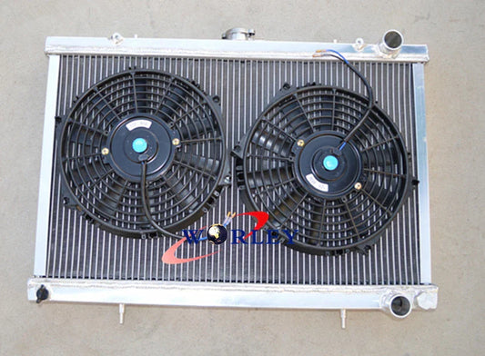 Aluminum Radiator +  10" Fans for Nissan Skyline S13 (1989-1994)