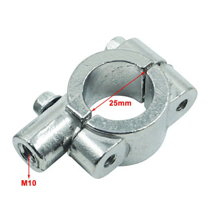 25MM M10 Motorcycle Silver Handlebar Mirror Mount Holder Clamp