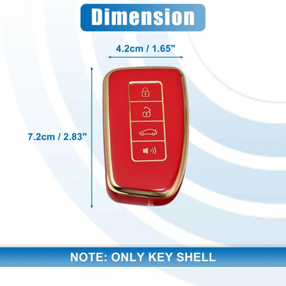 Silicone Key Fob Case Cover for Lexus RX450h 2016-2020 - Red