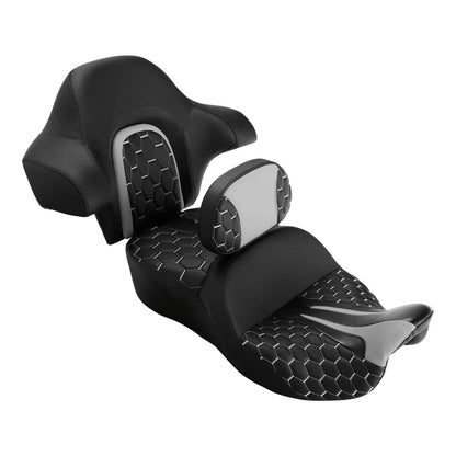 Seat Backrest Driver & Passenger Black Grey for Harley Road Glide (2014-2023)