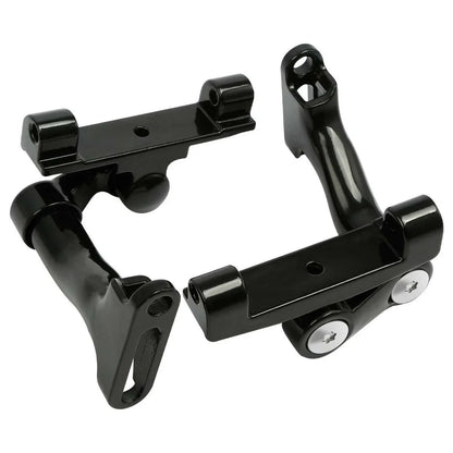 Black Adjustable Rear Footboard Mount for Harley Road King 1993-2025