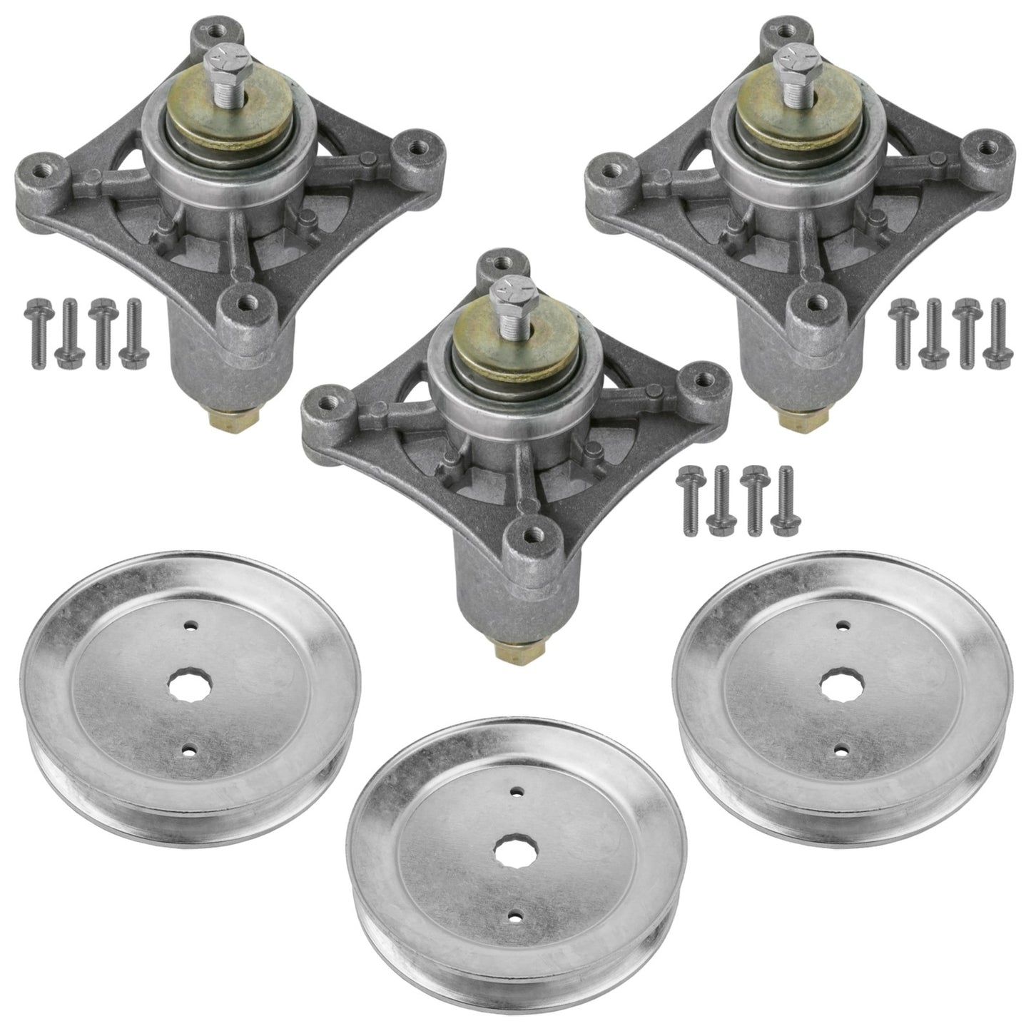 Deck Spindle Assembly and Pulley Replacement for Poulan 20VA48 (2000–2000)