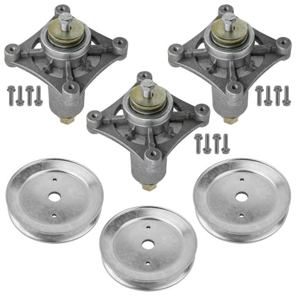 Deck Spindle Assembly and Pulley Replacement for Poulan 20VA48 (2000–2000)