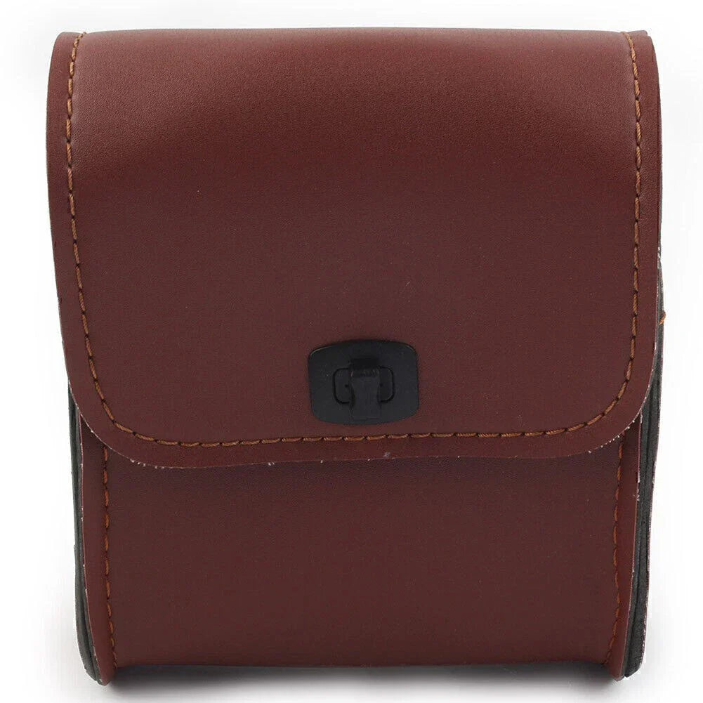 Saddle Luggage PU Leather Side Tool Bag for Universal Motorcycle - Brown