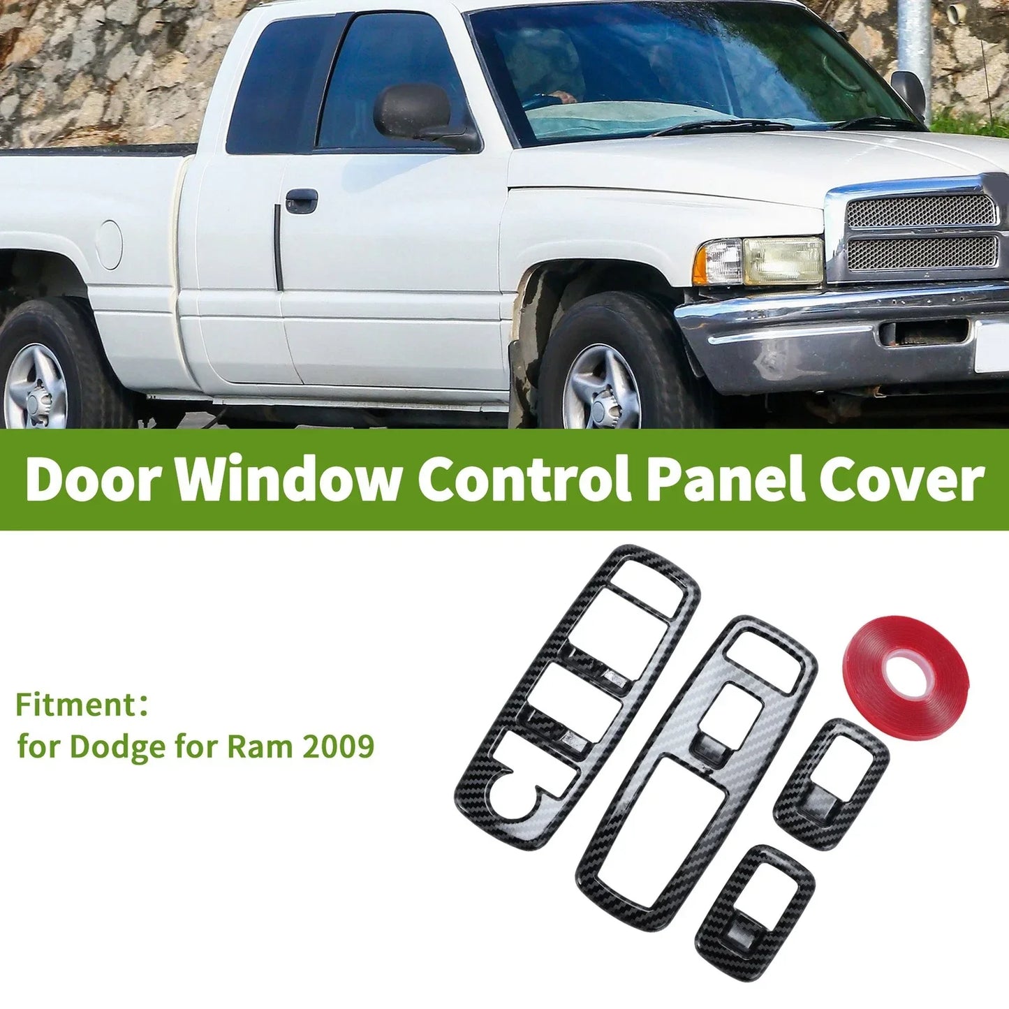 4 Pcs Window Switch Bezel Covers for Dodge Ram (2009)