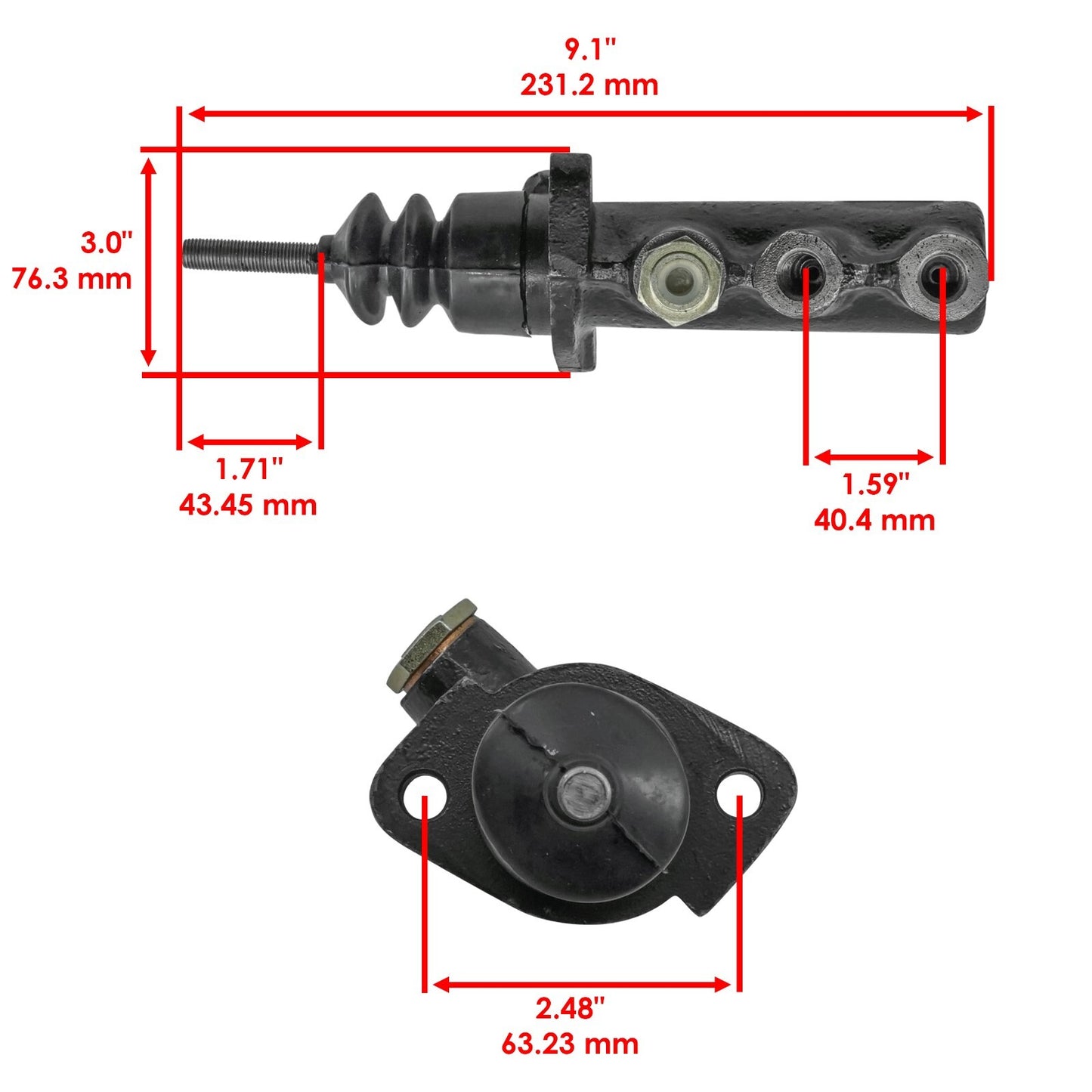 Caltric Brake Master Cylinder Replacement for Case IH 580K 580L (1979–1990)