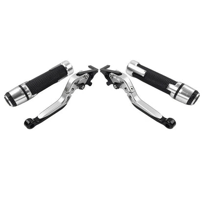 Silver Extendable Brake Clutch Lever Grip Set for Yamaha YZF R1 MT-09 (2015-2023)
