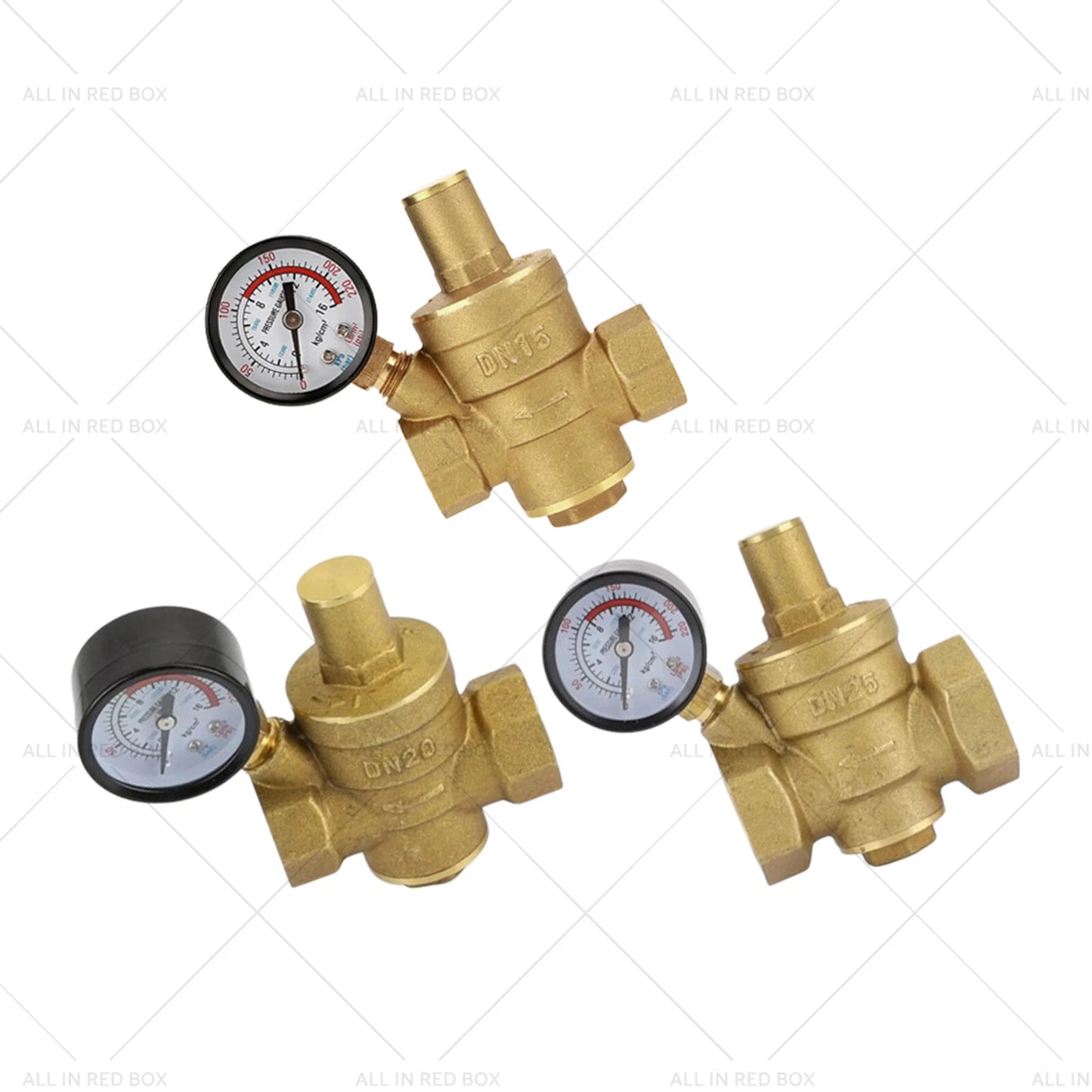 Brass Adjustable Water Pressure Reducing Valve with Gauge for DN15/20/25