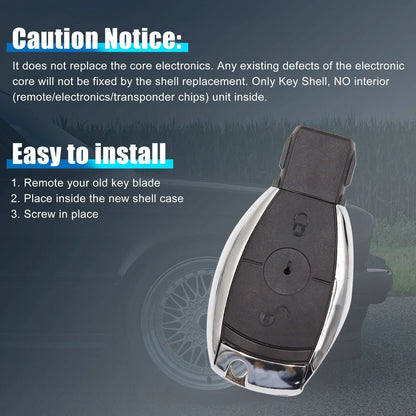 Uncut Key Fob Remote Case Shell for Mercedes