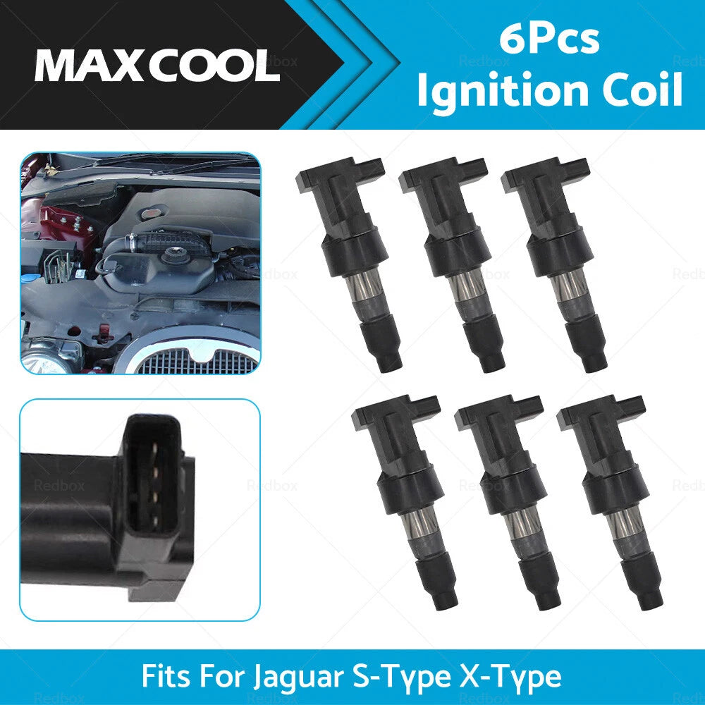 6 x Ignition Coils for Jaguar S-Type, X-Type 2.1L 2.5L 3.0L (2000-2008)