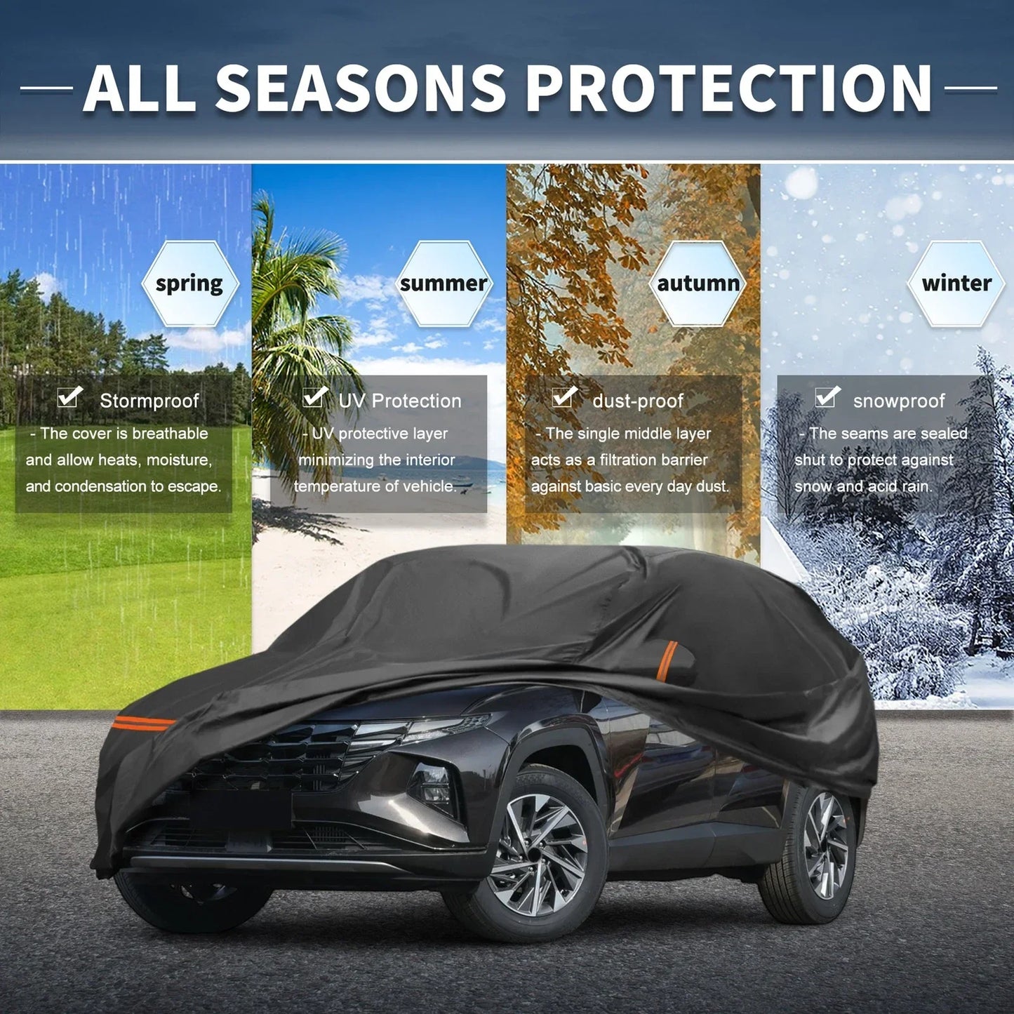Waterproof Spunlace Cotton Car Cover for Hyundai Tucson (2009-2021)