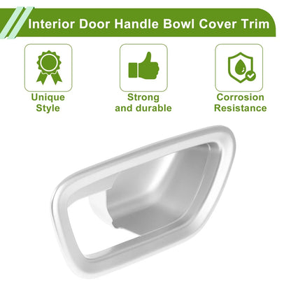 Interior Door Handle Bowl Cover Trim for Honda Pilot (2023-2024) Silver ABS