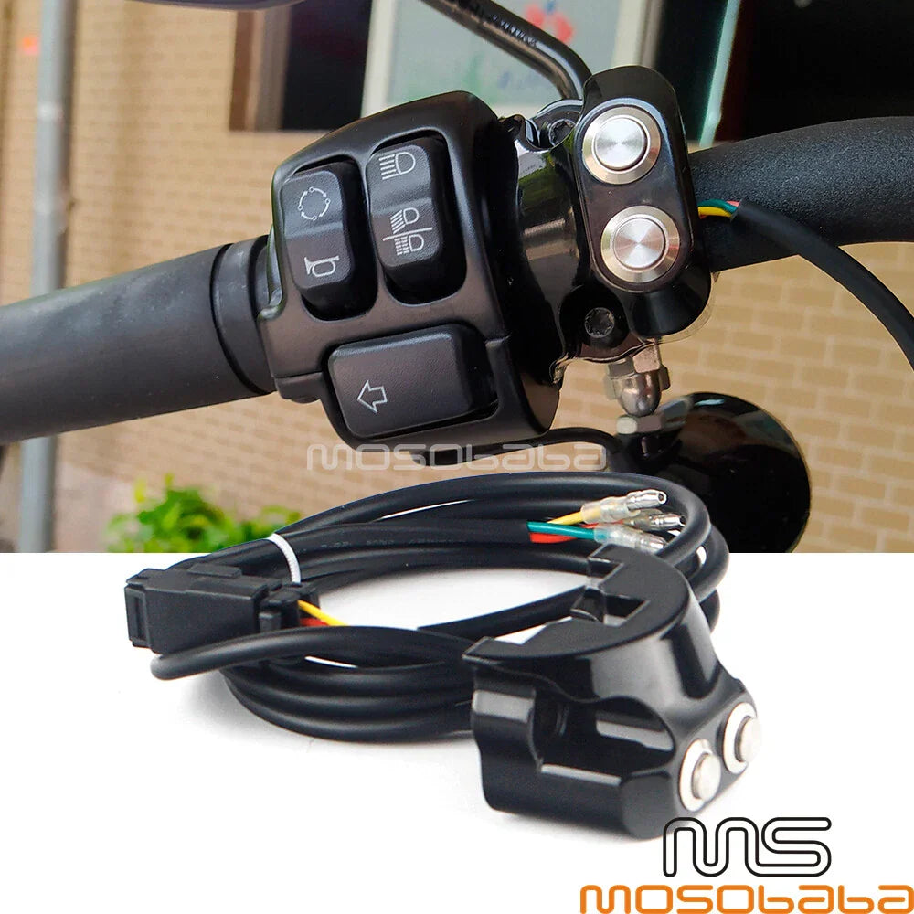 1" Handlebar Switch Air Ride Suspension Control for Harley Dyna Motorcycles
