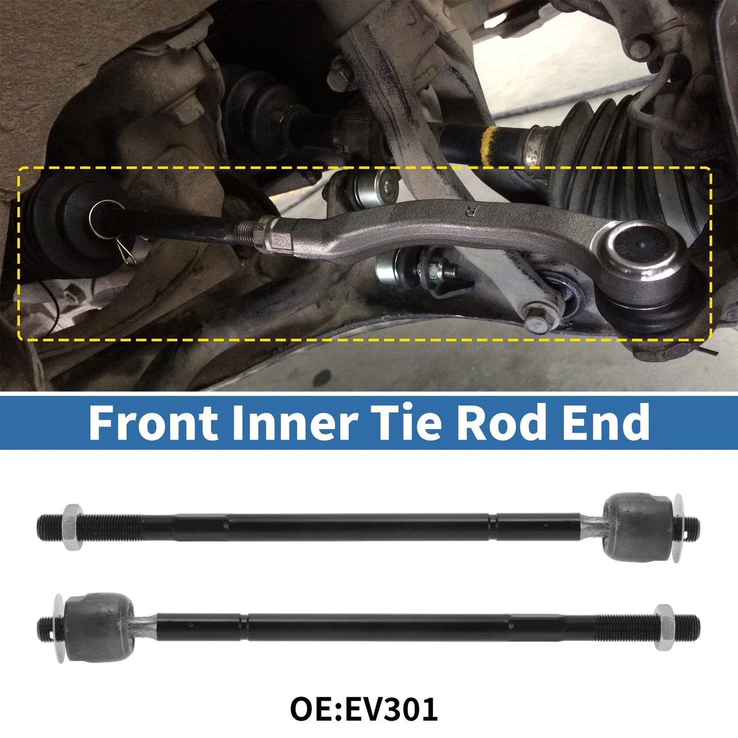 2 x Front Inner Tie Rod End Links for Toyota Camry (1992-2001)