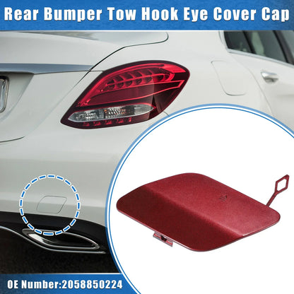 Car Rear Bumper Tow Hook Cover for Mercedes-Benz C300 Sedan (2016-2018) Red