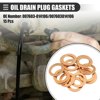 15 x Oil Drain Plug Gaskets for Mercedes-Benz SL 550 (2007-2012)