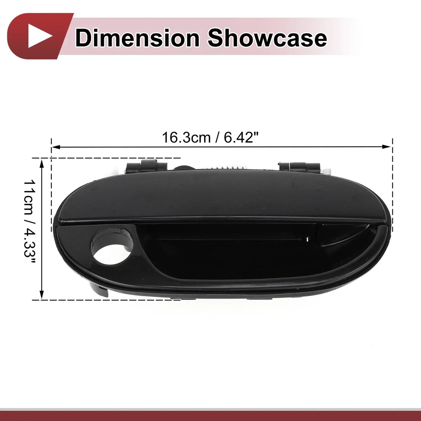 Exterior Door Handle for Hyundai Accent Front Right Black ABS (2010-2017)