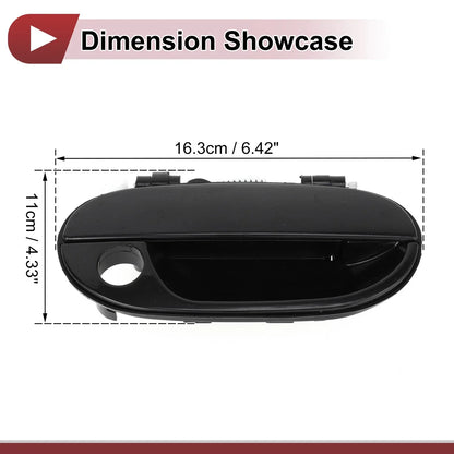 Exterior Door Handle for Hyundai Accent Front Right Black ABS (2010-2017)