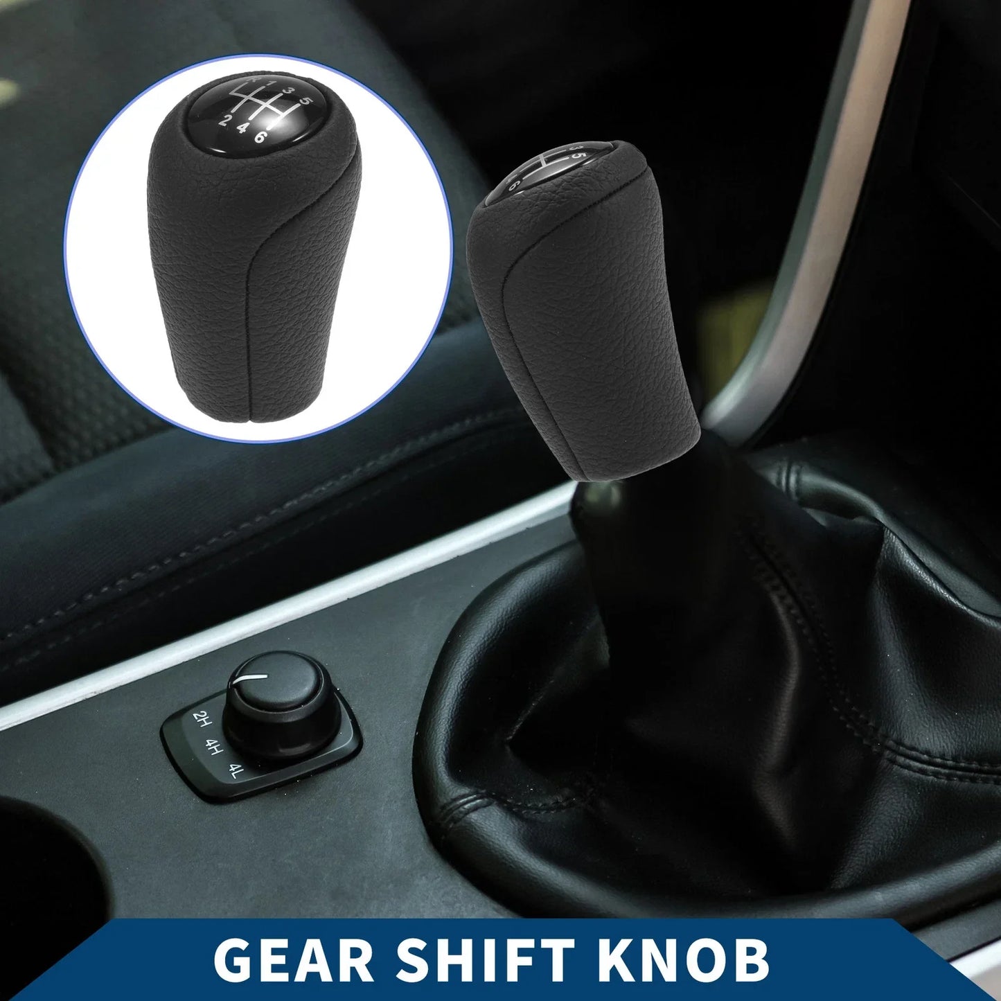 6 Speed Manual Gear Shift Knob for Mazda 3 (2010-2013) - Faux Leather Black