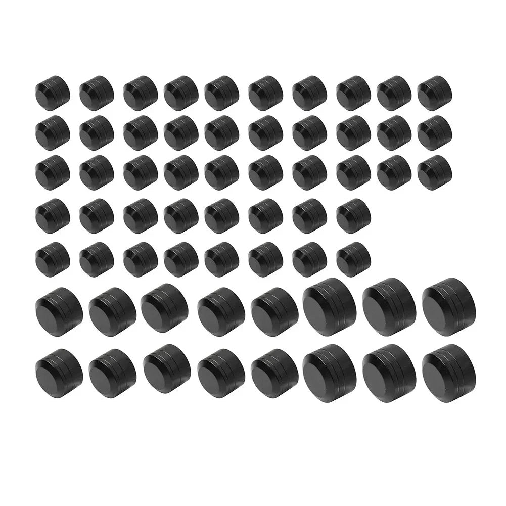 62X Engine Bolt Caps for Harley Road King Street Glide (2007-2016) Black