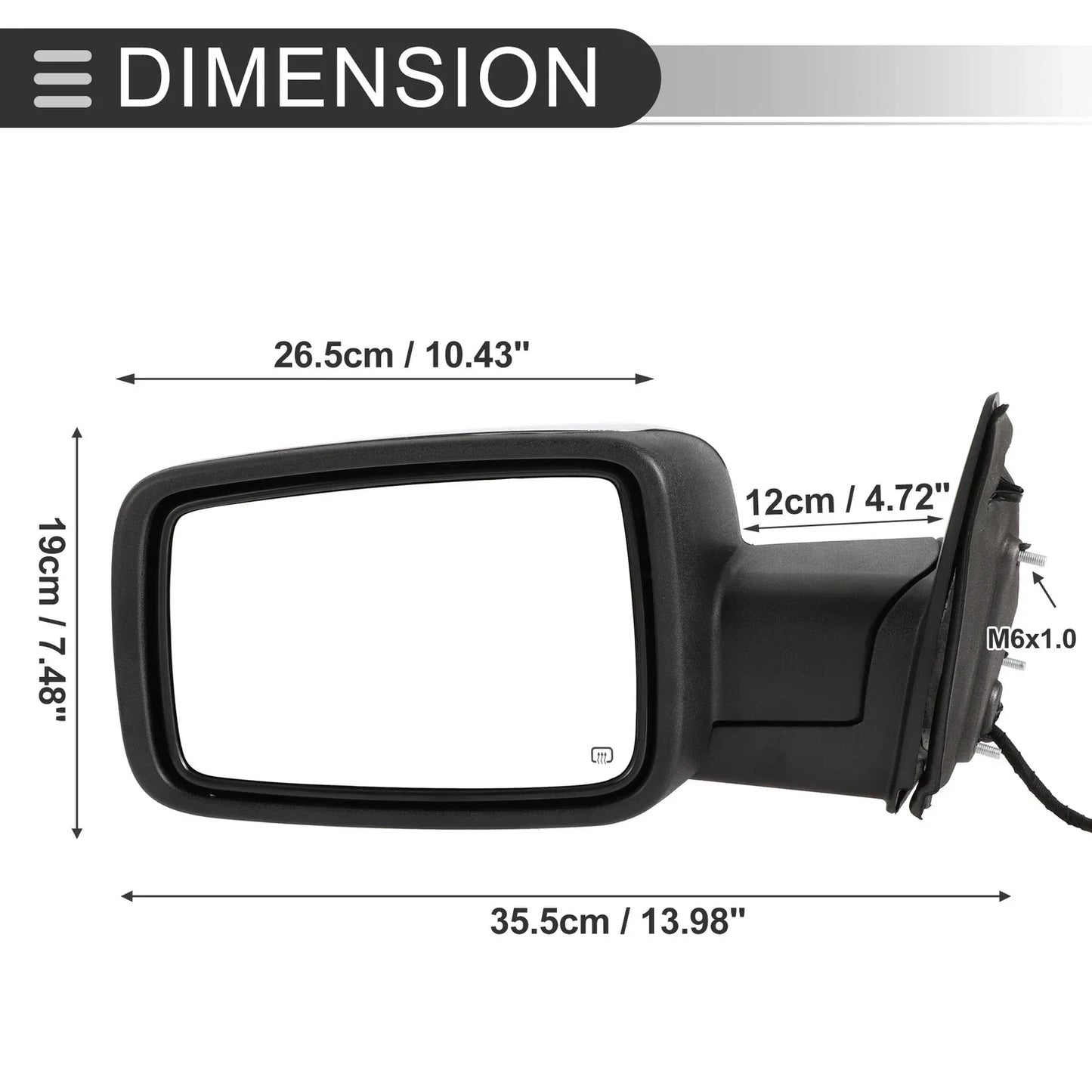 Tow Mirrors for Dodge Ram 1500 with Turn Signal Lights Silver Tone (2009-2018)