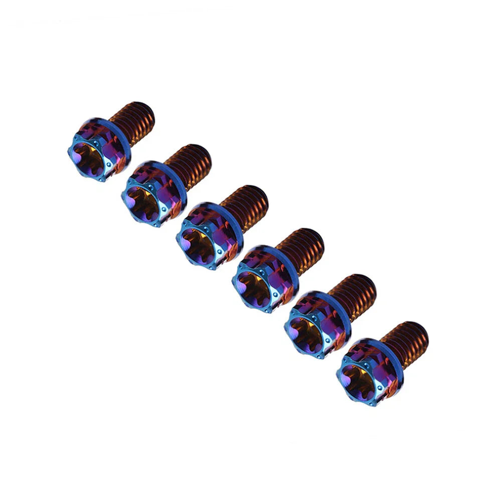 6pcs M8x40mm Titanium Torx Head Flange Bolts for Motorcycle Bike