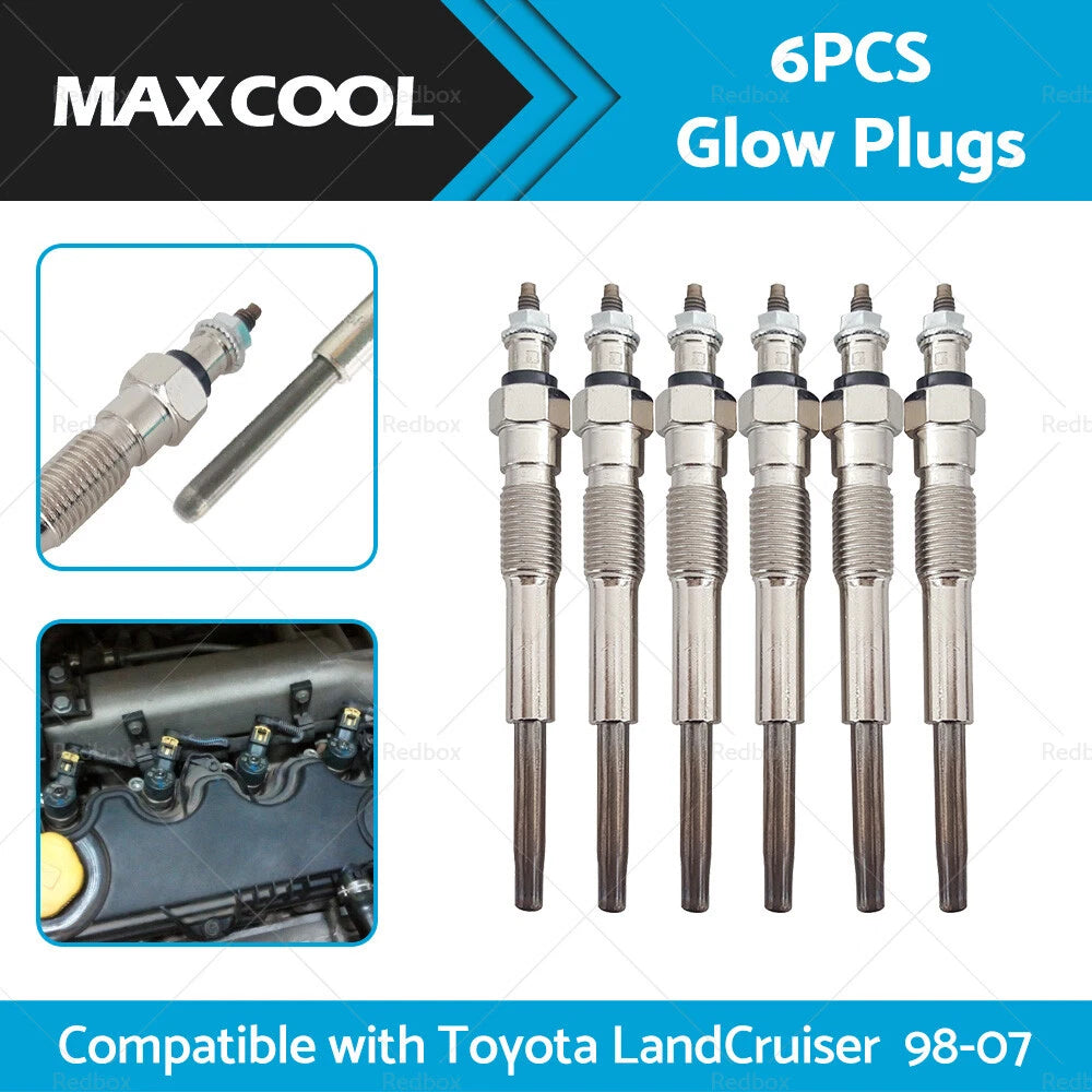6x Glow Plugs for Toyota LandCruiser HZJ75 HZJ79 HZJ105 4.2D 1HZ (98-07)