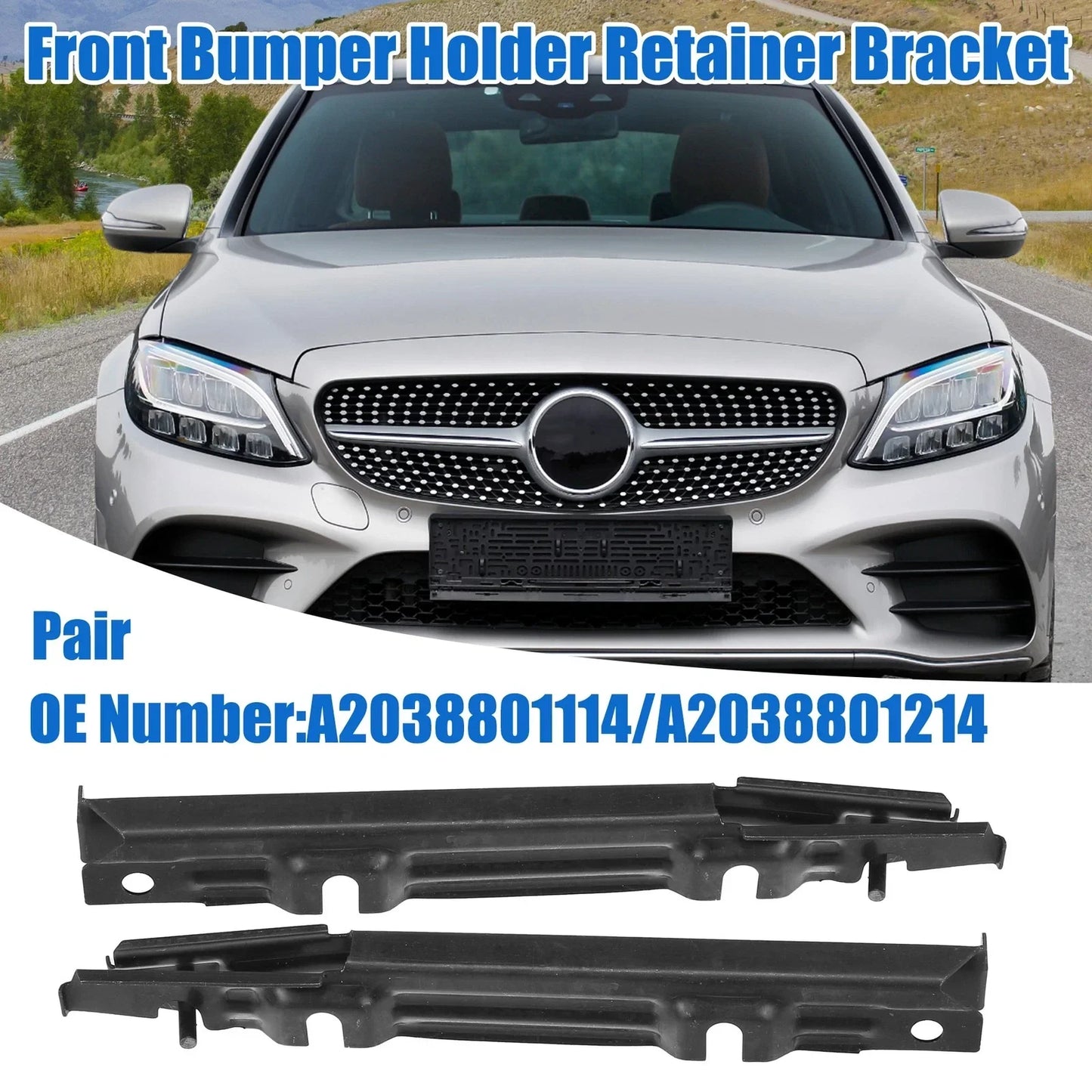 Front Left Right Upper Bumper Cover Support Bracket for Mercedes-Benz