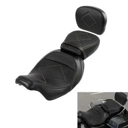 Driver & Passenger Seat Backrest Pad for Harley Touring Road Glide (2009-2023)