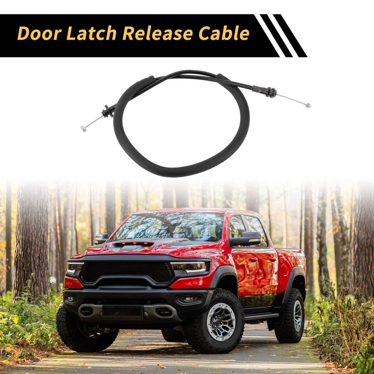 2 x Door Latch Release Cables for Dodge Ram 1500 2500 3500 (2010-2018)