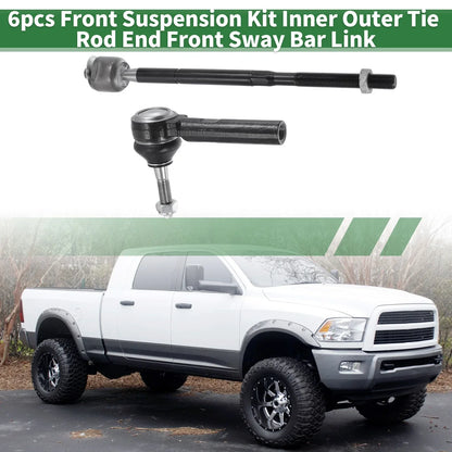 6pcs Front Suspension Kit Tie Rod Ends & Sway Bar Links for Dodge Journey