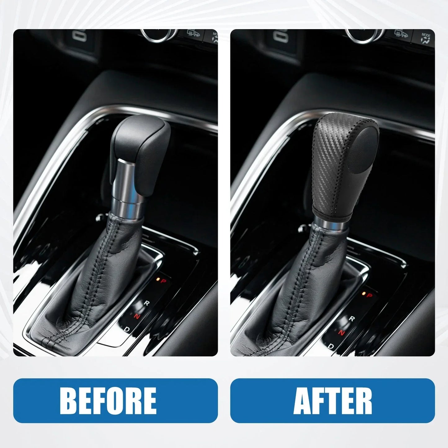 Gear Shifting Knob Cover for Honda HR-V PU Leather Carbon Fiber (2016-2023)