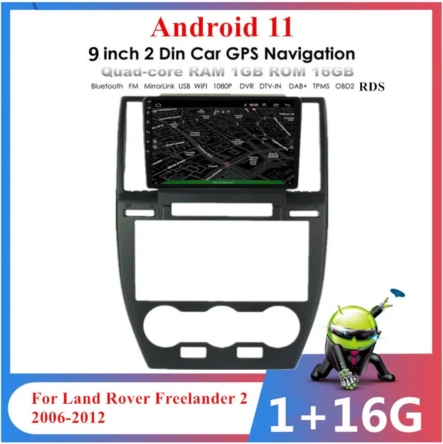 9" Android 11.0 GPS Stereo Radio for Land Rover Freelander 2006-2012