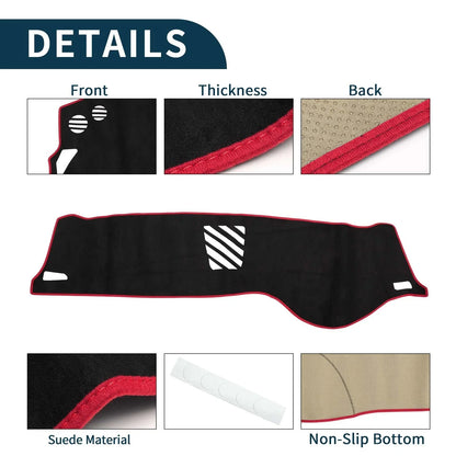 Dashboard Dash Cover Mat for BMW 5 Series F10/F11 (2010 - 2017) Black Red